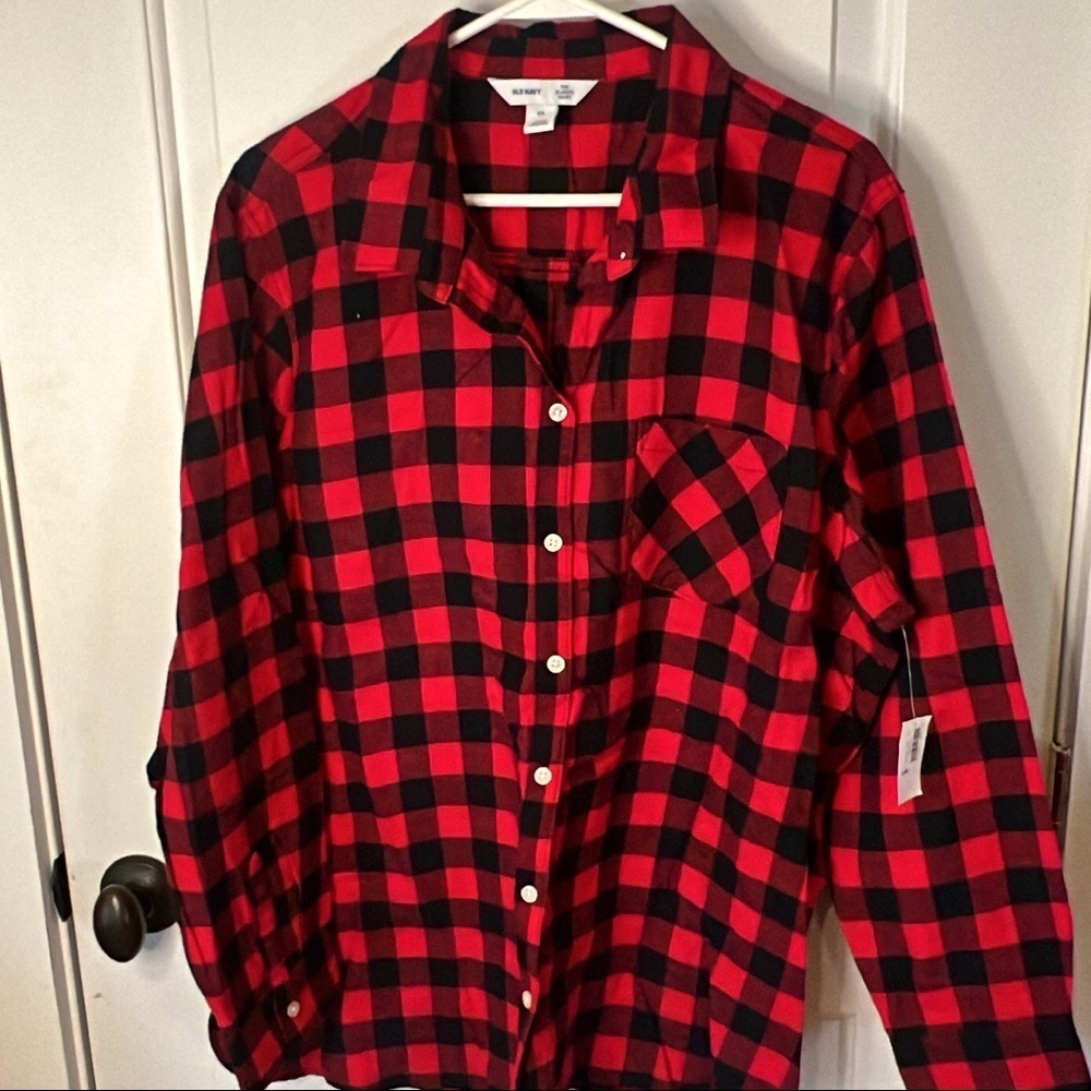 Red and Black Flannel Old Navy Classic Shirt XXL